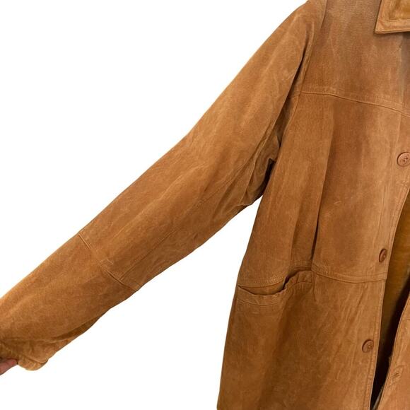 Joseph Barry Men's Vintage  Suede Shearling Lined Chore Jacket Tan Size 2XL - Picture 3 of 13